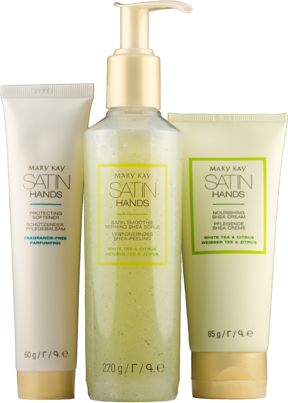 Satin Hands Set White Tea & Citrus 365g (Hand Softener 60g, Hand Scrub 220g, Hand Cream 85g) 